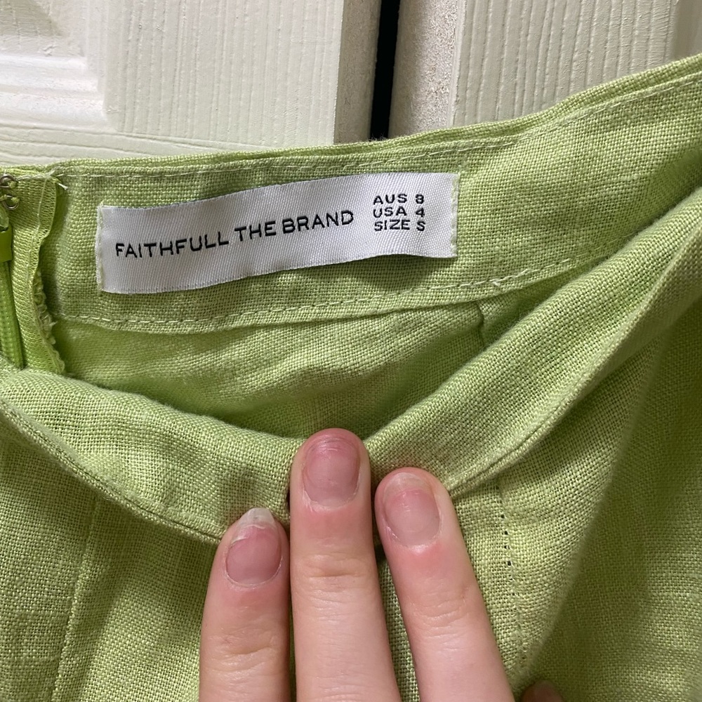 faithful the brand linen green pants